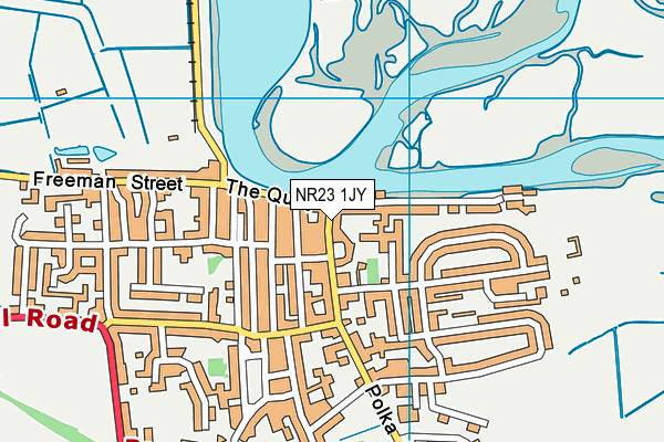 NR23 1JY map - OS VectorMap District (Ordnance Survey) NR23 1JY map - OS VectorMap District (Ordnance Survey)