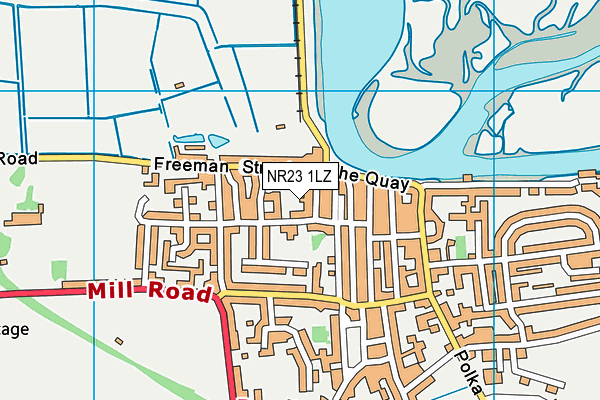 NR23 1LZ map - OS VectorMap District (Ordnance Survey) NR23 1LZ map - OS VectorMap District (Ordnance Survey)