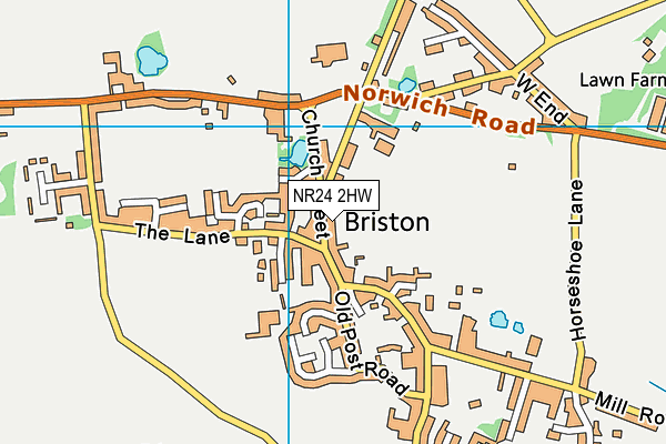 NR24 2HW map - OS VectorMap District (Ordnance Survey) NR24 2HW map - OS VectorMap District (Ordnance Survey)