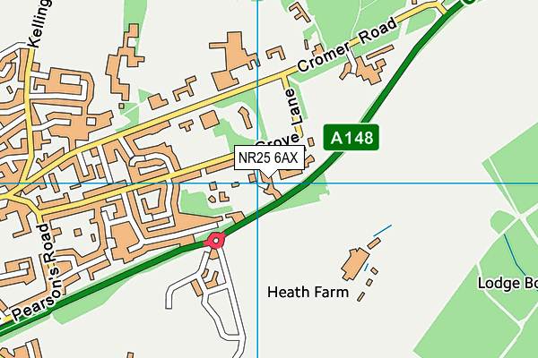 NR25 6AX map - OS VectorMap District (Ordnance Survey)