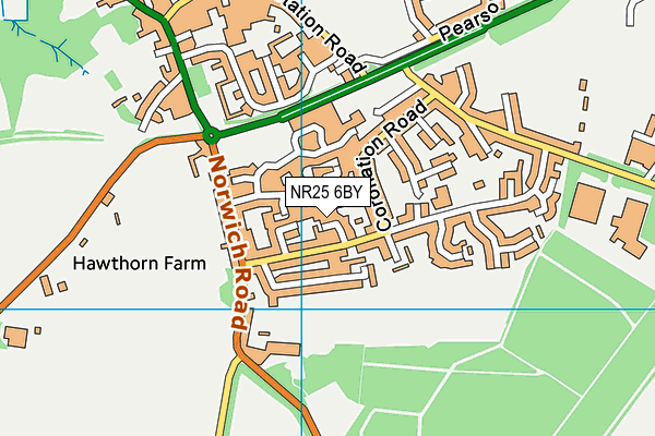 NR25 6BY map - OS VectorMap District (Ordnance Survey) NR25 6BY map - OS VectorMap District (Ordnance Survey)