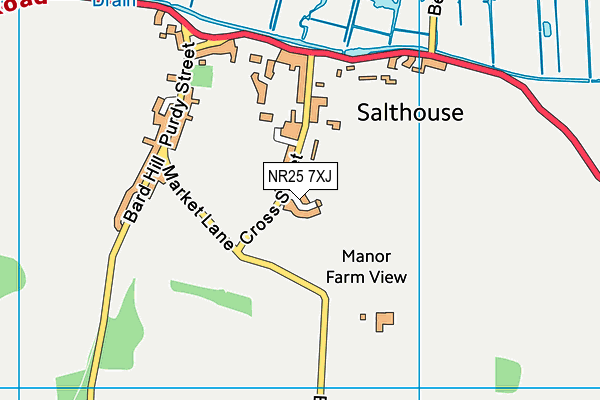 NR25 7XJ map - OS VectorMap District (Ordnance Survey)