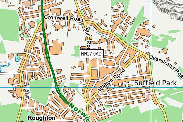 NR27 0AD map - OS VectorMap District (Ordnance Survey)