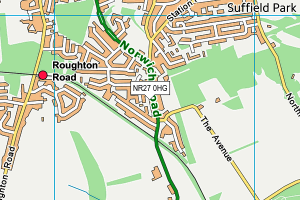 NR27 0HG map - OS VectorMap District (Ordnance Survey)