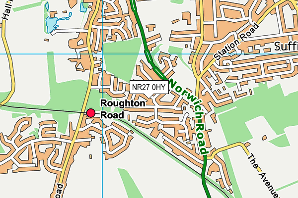 NR27 0HY map - OS VectorMap District (Ordnance Survey)