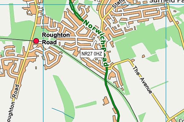 NR27 0HZ map - OS VectorMap District (Ordnance Survey)