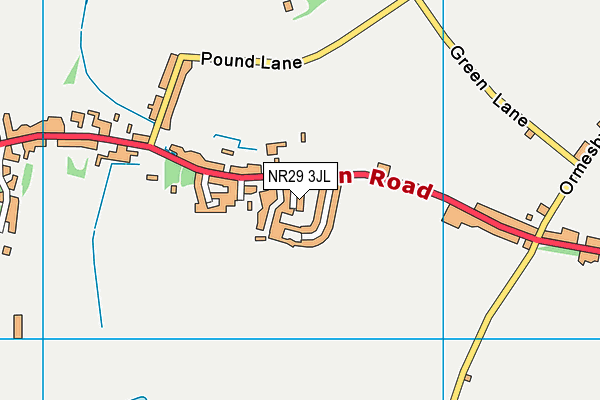 NR29 3JL map - OS VectorMap District (Ordnance Survey) NR29 3JL map - OS VectorMap District (Ordnance Survey)