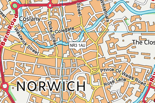 NR3 1AU map - OS VectorMap District (Ordnance Survey)