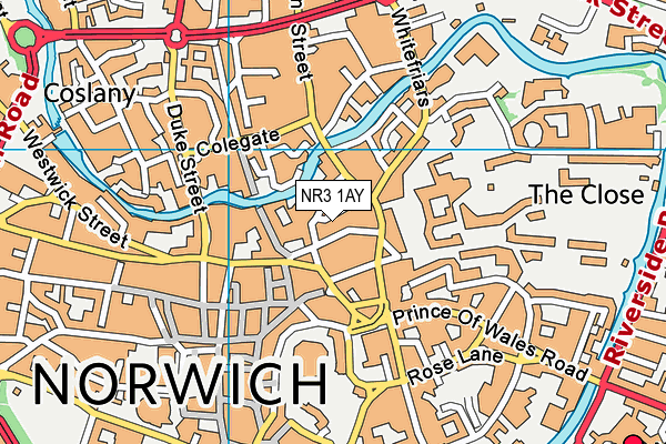NR3 1AY map - OS VectorMap District (Ordnance Survey)