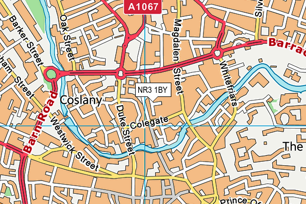 NR3 1BY map - OS VectorMap District (Ordnance Survey)