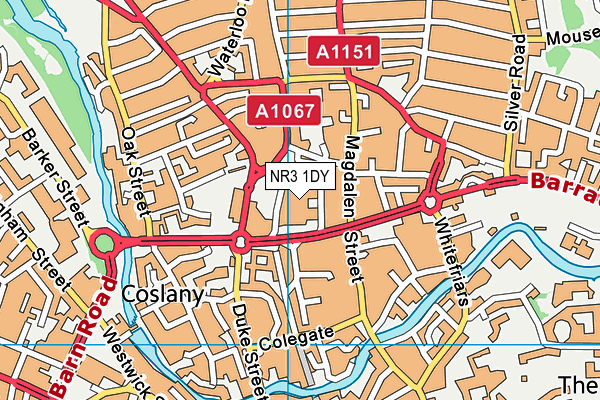 NR3 1DY map - OS VectorMap District (Ordnance Survey)