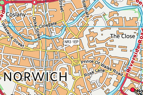 NR3 1EP map - OS VectorMap District (Ordnance Survey)