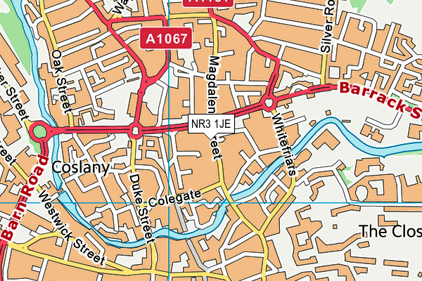 NR3 1JE map - OS VectorMap District (Ordnance Survey)
