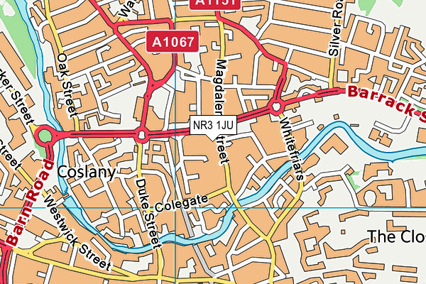 NR3 1JU map - OS VectorMap District (Ordnance Survey)