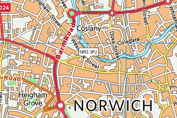 NR3 3PJ map - OS VectorMap District (Ordnance Survey)