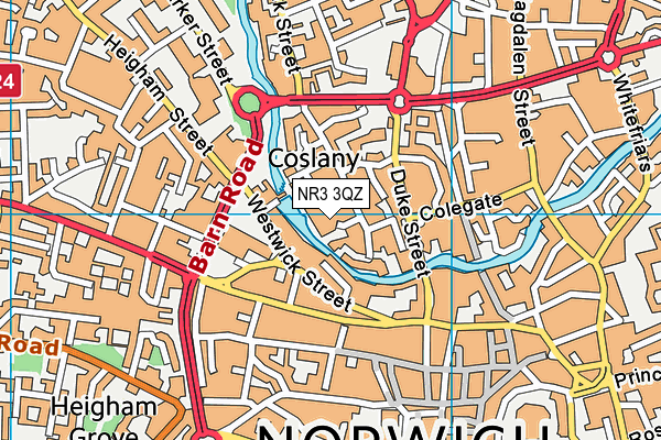 NR3 3QZ map - OS VectorMap District (Ordnance Survey)