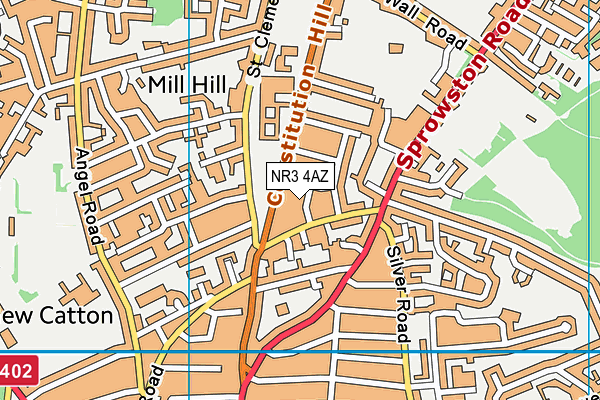 NR3 4AZ map - OS VectorMap District (Ordnance Survey)