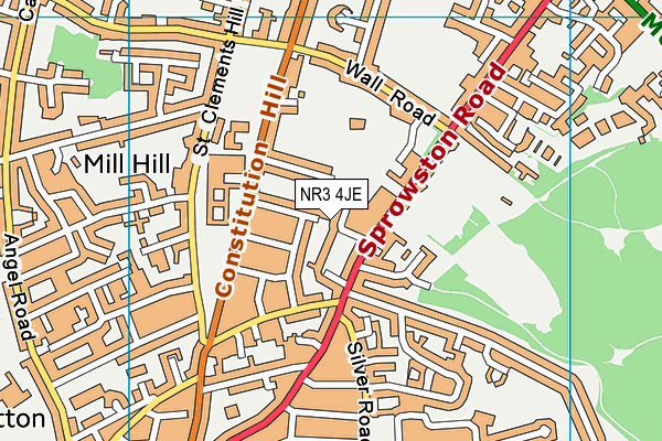 NR3 4JE map - OS VectorMap District (Ordnance Survey)