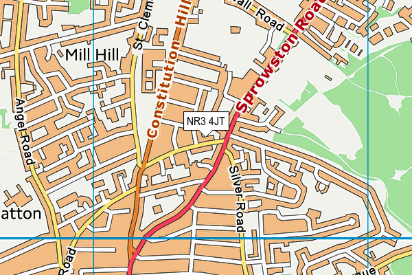NR3 4JT map - OS VectorMap District (Ordnance Survey) NR3 4JT map - OS VectorMap District (Ordnance Survey)