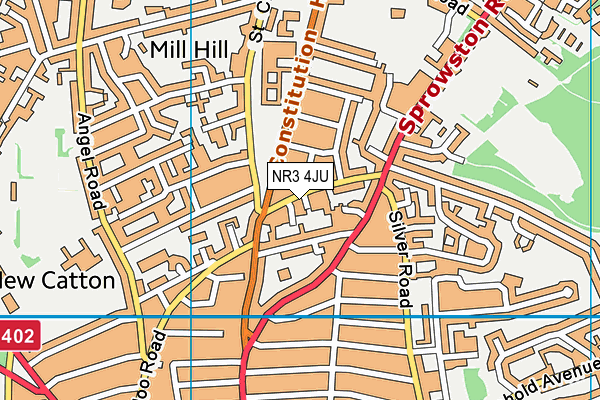 NR3 4JU map - OS VectorMap District (Ordnance Survey) NR3 4JU map - OS VectorMap District (Ordnance Survey)