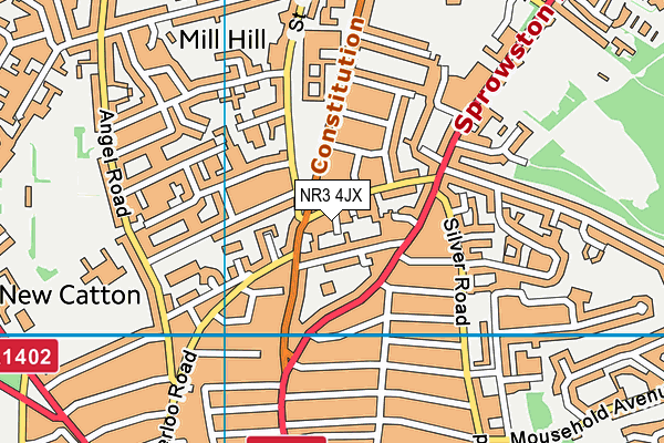 NR3 4JX map - OS VectorMap District (Ordnance Survey)
