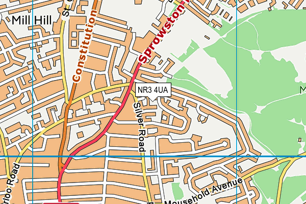 NR3 4UA map - OS VectorMap District (Ordnance Survey)