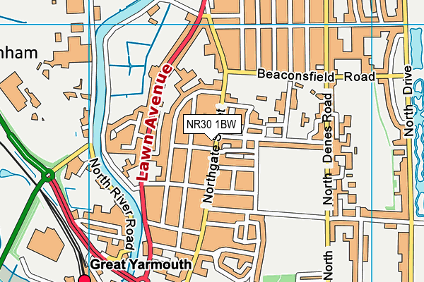NR30 1BW map - OS VectorMap District (Ordnance Survey) NR30 1BW map - OS VectorMap District (Ordnance Survey)