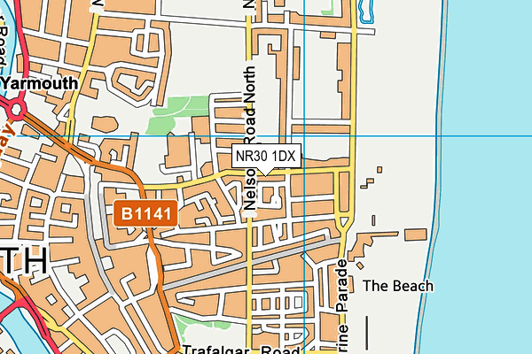 NR30 1DX map - OS VectorMap District (Ordnance Survey) NR30 1DX map - OS VectorMap District (Ordnance Survey)