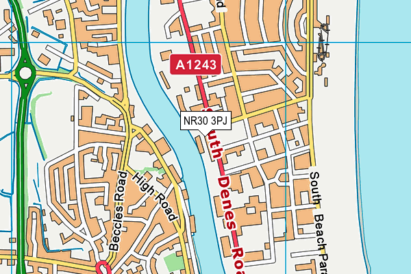 NR30 3PJ map - OS VectorMap District (Ordnance Survey) NR30 3PJ map - OS VectorMap District (Ordnance Survey)