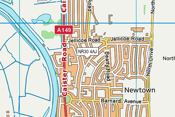 NR30 4AJ map - OS VectorMap District (Ordnance Survey) NR30 4AJ map - OS VectorMap District (Ordnance Survey)