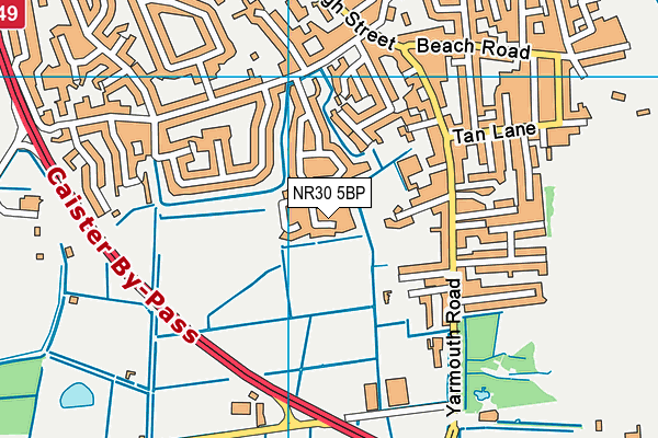 NR30 5BP map - OS VectorMap District (Ordnance Survey) NR30 5BP map - OS VectorMap District (Ordnance Survey)