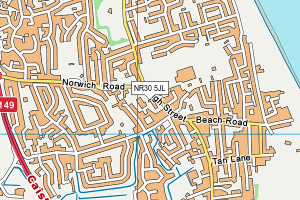 NR30 5JL map - OS VectorMap District (Ordnance Survey) NR30 5JL map - OS VectorMap District (Ordnance Survey)