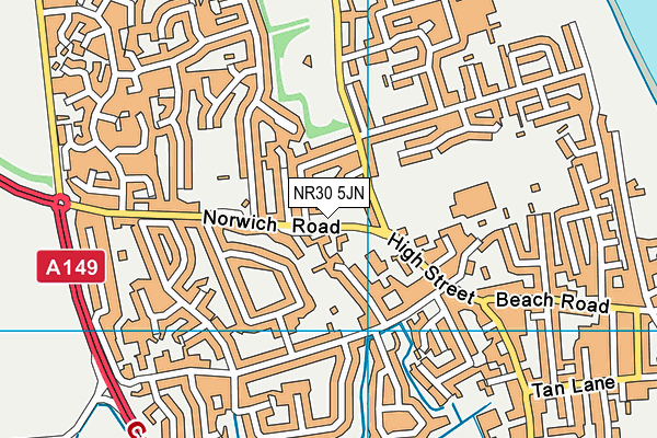 NR30 5JN map - OS VectorMap District (Ordnance Survey) NR30 5JN map - OS VectorMap District (Ordnance Survey)