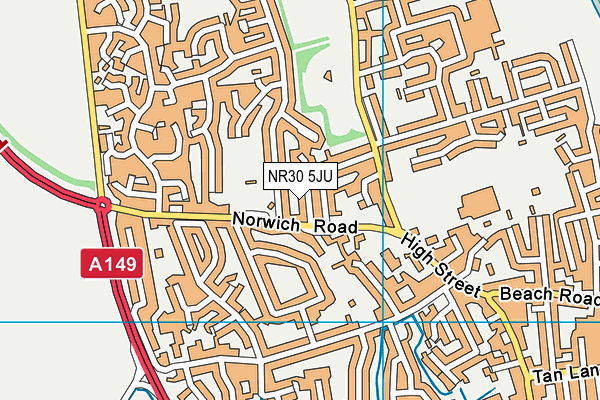 NR30 5JU map - OS VectorMap District (Ordnance Survey) NR30 5JU map - OS VectorMap District (Ordnance Survey)