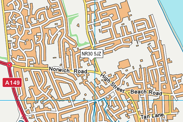 NR30 5JZ map - OS VectorMap District (Ordnance Survey) NR30 5JZ map - OS VectorMap District (Ordnance Survey)