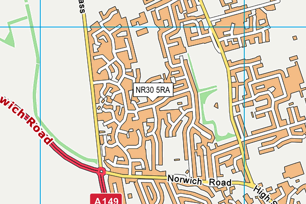 NR30 5RA map - OS VectorMap District (Ordnance Survey) NR30 5RA map - OS VectorMap District (Ordnance Survey)