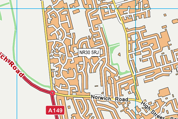 NR30 5RJ map - OS VectorMap District (Ordnance Survey) NR30 5RJ map - OS VectorMap District (Ordnance Survey)