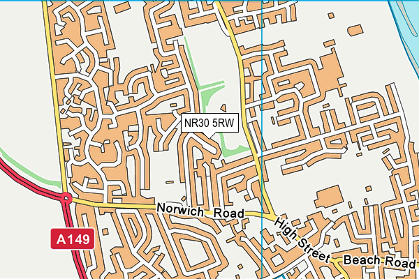 NR30 5RW map - OS VectorMap District (Ordnance Survey) NR30 5RW map - OS VectorMap District (Ordnance Survey)