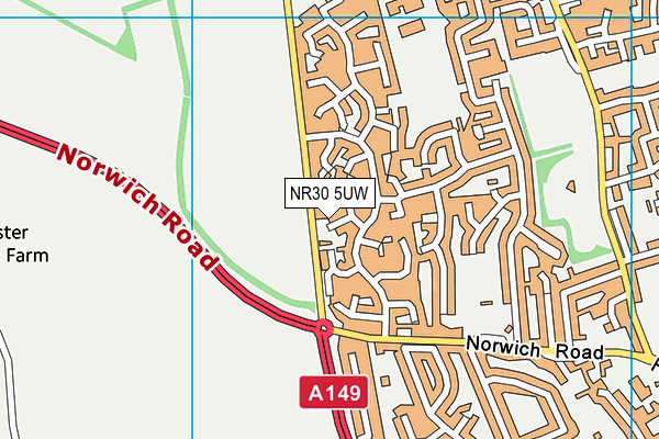 NR30 5UW map - OS VectorMap District (Ordnance Survey) NR30 5UW map - OS VectorMap District (Ordnance Survey)