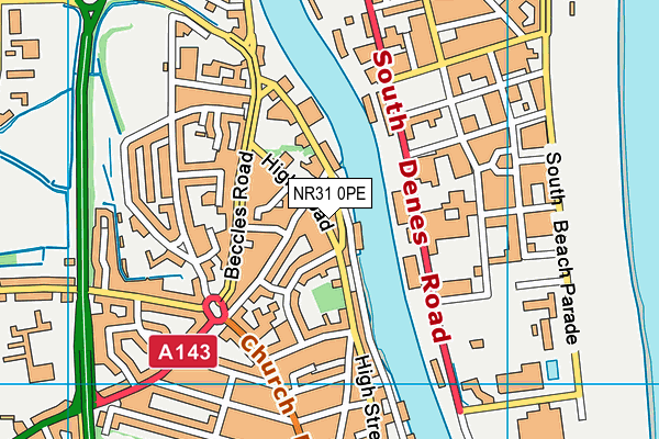 NR31 0PE map - OS VectorMap District (Ordnance Survey)