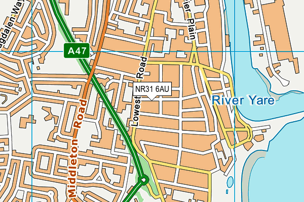 NR31 6AU map - OS VectorMap District (Ordnance Survey)