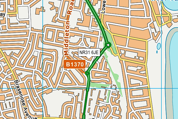 NR31 6JE map - OS VectorMap District (Ordnance Survey)