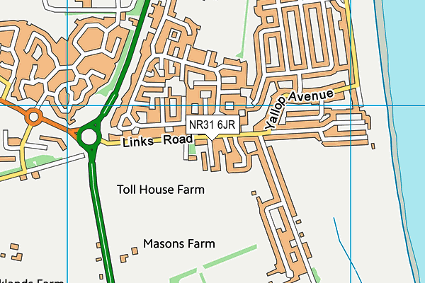 NR31 6JR map - OS VectorMap District (Ordnance Survey)