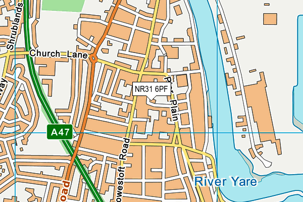 NR31 6PF map - OS VectorMap District (Ordnance Survey)