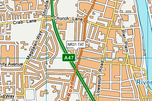 NR31 7AT map - OS VectorMap District (Ordnance Survey)