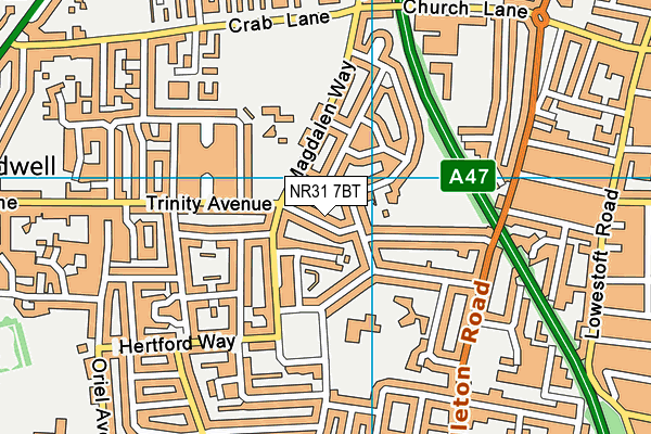 NR31 7BT map - OS VectorMap District (Ordnance Survey) NR31 7BT map - OS VectorMap District (Ordnance Survey)
