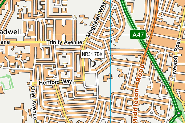 NR31 7BX map - OS VectorMap District (Ordnance Survey) NR31 7BX map - OS VectorMap District (Ordnance Survey)