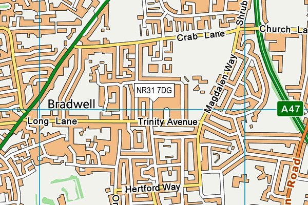 NR31 7DG map - OS VectorMap District (Ordnance Survey)