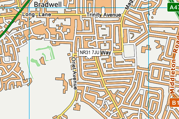 NR31 7JU map - OS VectorMap District (Ordnance Survey) NR31 7JU map - OS VectorMap District (Ordnance Survey)