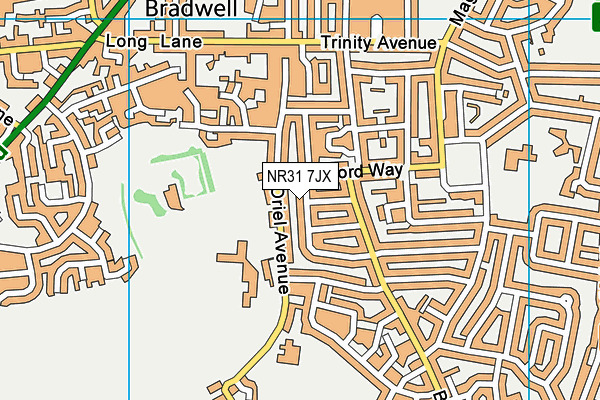 NR31 7JX map - OS VectorMap District (Ordnance Survey) NR31 7JX map - OS VectorMap District (Ordnance Survey)